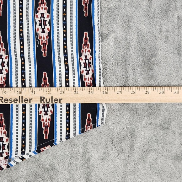 Wrangler Western Shirt Mens XL Black Aztec Stripe Pearl Snap Long Sleeve Cotton - Picture 13 of 14